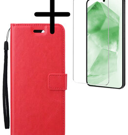 BASEY. BASEY. Samsung Galaxy A55 Hoesje Bookcase Met Screenprotector - Rood