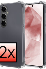 NoXx Hoes Geschikt voor Samsung A55 Hoesje Siliconen Cover Shock Proof Back Case Shockproof Hoes - Transparant - 2x