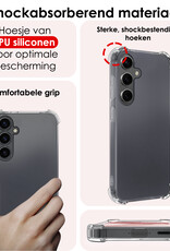NoXx Hoes Geschikt voor Samsung A55 Hoesje Siliconen Cover Shock Proof Back Case Shockproof Hoes - Transparant - 2x
