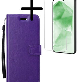 BASEY. BASEY. Samsung Galaxy A55 Hoesje Bookcase Met Screenprotector - Paars