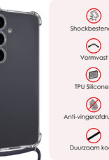 NoXx Hoes Geschikt voor Samsung A55 Hoesje Transparant Met Telefoonkoord Cover Shock Proof Case Koord Hoes