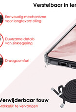 NoXx Hoes Geschikt voor Samsung A55 Hoesje Transparant Met Telefoonkoord Cover Shock Proof Case Koord Hoes