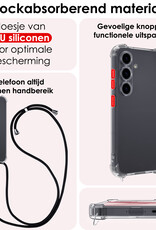 NoXx Hoes Geschikt voor Samsung A55 Hoesje Transparant Met Telefoonkoord Cover Shock Proof Case Koord Hoes