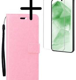 BASEY. BASEY. Samsung Galaxy A55 Hoesje Bookcase Met Screenprotector - Lichtroze