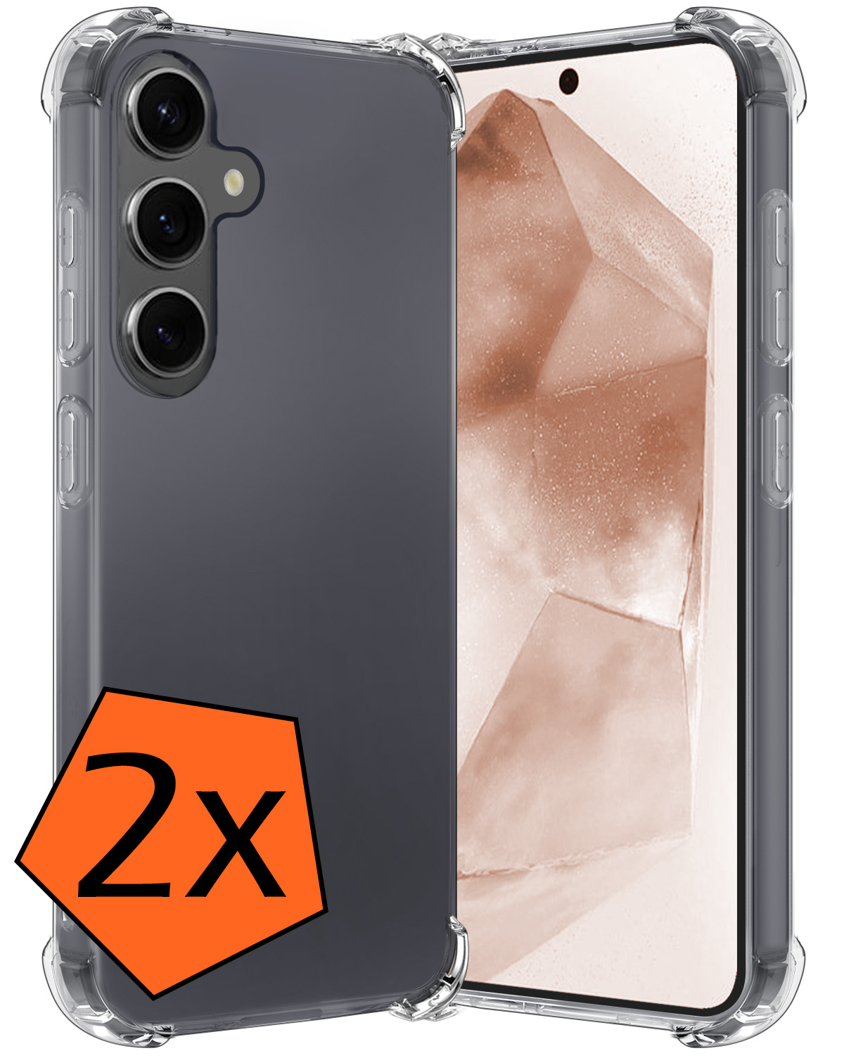 Nomfy Hoesje Geschikt voor Samsung A55 Hoesje Shock Proof Cover Case Shockproof - Hoes Geschikt voor Samsung Galaxy A55 Hoes Siliconen Back Case - Transparant - 2 PACK