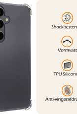 Nomfy Hoesje Geschikt voor Samsung A55 Hoesje Shock Proof Cover Case Shockproof - Hoes Geschikt voor Samsung Galaxy A55 Hoes Siliconen Back Case - Transparant - 2 PACK