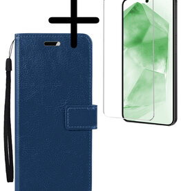 BASEY. BASEY. Samsung Galaxy A55 Hoesje Bookcase Met Screenprotector - Donkerblauw