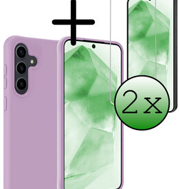 BASEY. BASEY. Samsung Galaxy A55 Hoesje Siliconen Met 2x Screenprotector - Lila