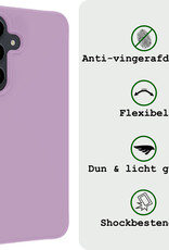 BASEY. Hoes Geschikt voor Samsung A55 Hoesje Siliconen Back Cover Case Met 2x Screenprotector - Hoesje Geschikt voor Samsung Galaxy A55 Hoes Cover Hoesje - Lila