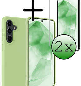 BASEY. BASEY. Samsung Galaxy A55 Hoesje Siliconen Met 2x Screenprotector - Groen