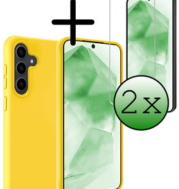 BASEY. BASEY. Samsung Galaxy A55 Hoesje Siliconen Met 2x Screenprotector - Geel