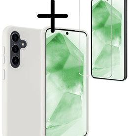 BASEY. BASEY. Samsung Galaxy A55 Hoesje Siliconen Met Screenprotector - Wit