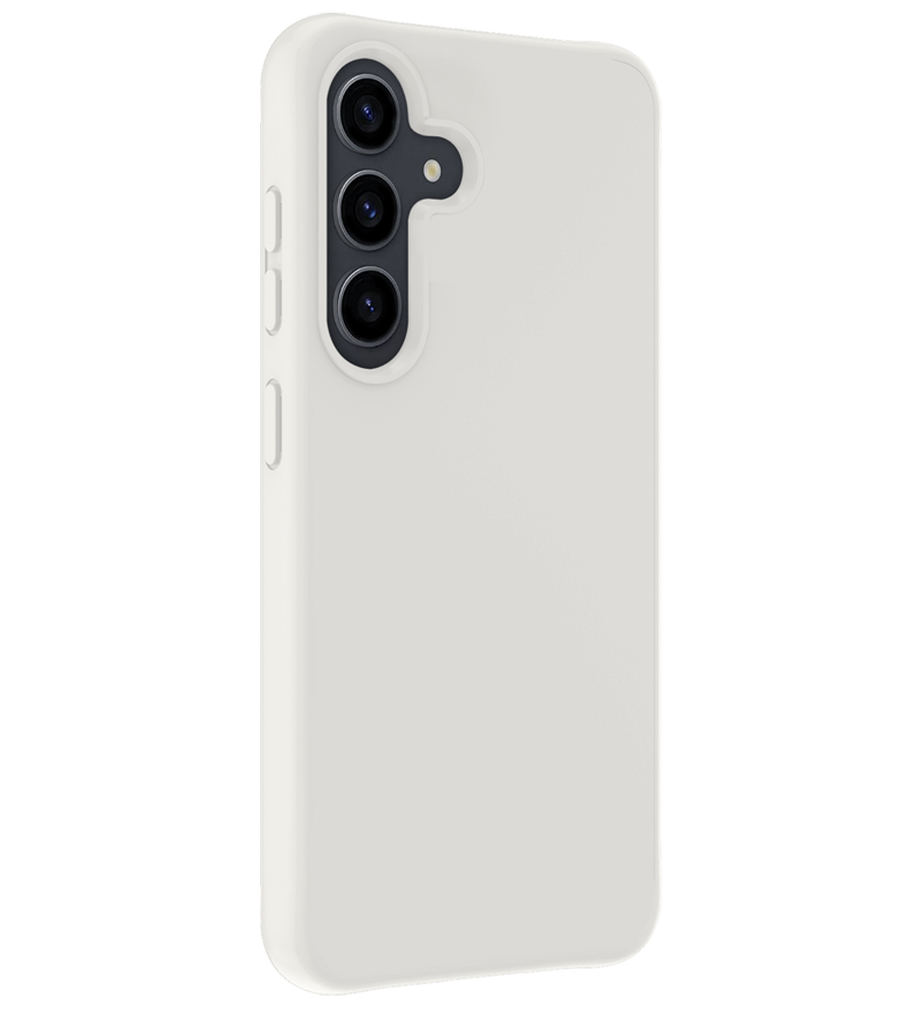 BASEY. Hoes Geschikt voor Samsung A55 Hoesje Siliconen Back Cover Case Met Screenprotector - Hoesje Geschikt voor Samsung Galaxy A55 Hoes Cover Hoesje - Wit