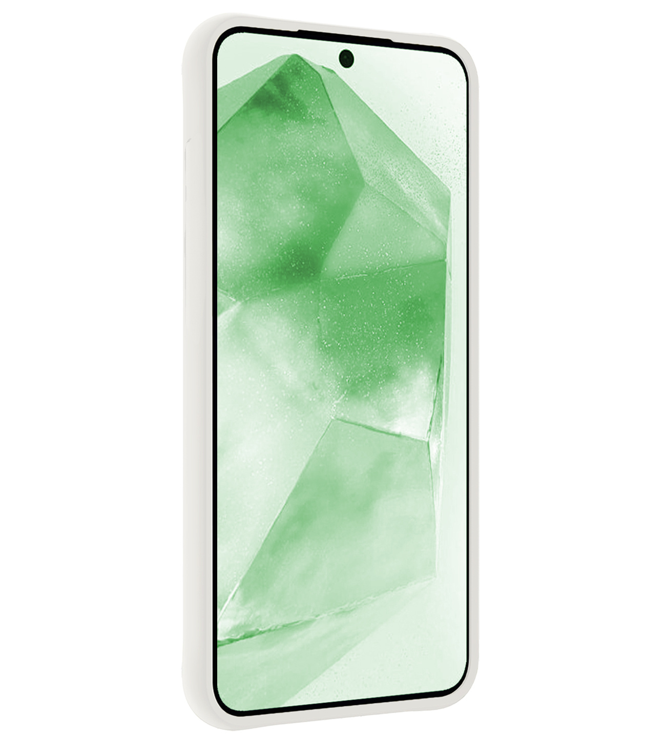 BASEY. Hoes Geschikt voor Samsung A55 Hoesje Siliconen Back Cover Case Met Screenprotector - Hoesje Geschikt voor Samsung Galaxy A55 Hoes Cover Hoesje - Wit