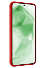 BASEY. Hoes Geschikt voor Samsung A55 Hoesje Siliconen Back Cover Case Met Screenprotector - Hoesje Geschikt voor Samsung Galaxy A55 Hoes Cover Hoesje - Rood