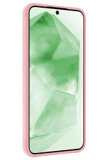BASEY. Hoes Geschikt voor Samsung A55 Hoesje Siliconen Back Cover Case Met Screenprotector - Hoesje Geschikt voor Samsung Galaxy A55 Hoes Cover Hoesje - Lichtroze