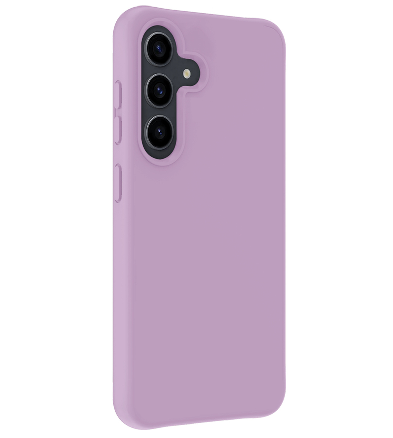BASEY. Hoes Geschikt voor Samsung A55 Hoesje Siliconen Back Cover Case Met Screenprotector - Hoesje Geschikt voor Samsung Galaxy A55 Hoes Cover Hoesje - Lila