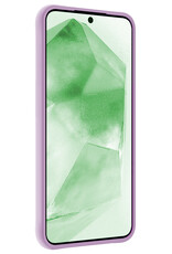 BASEY. Hoes Geschikt voor Samsung A55 Hoesje Siliconen Back Cover Case Met Screenprotector - Hoesje Geschikt voor Samsung Galaxy A55 Hoes Cover Hoesje - Lila