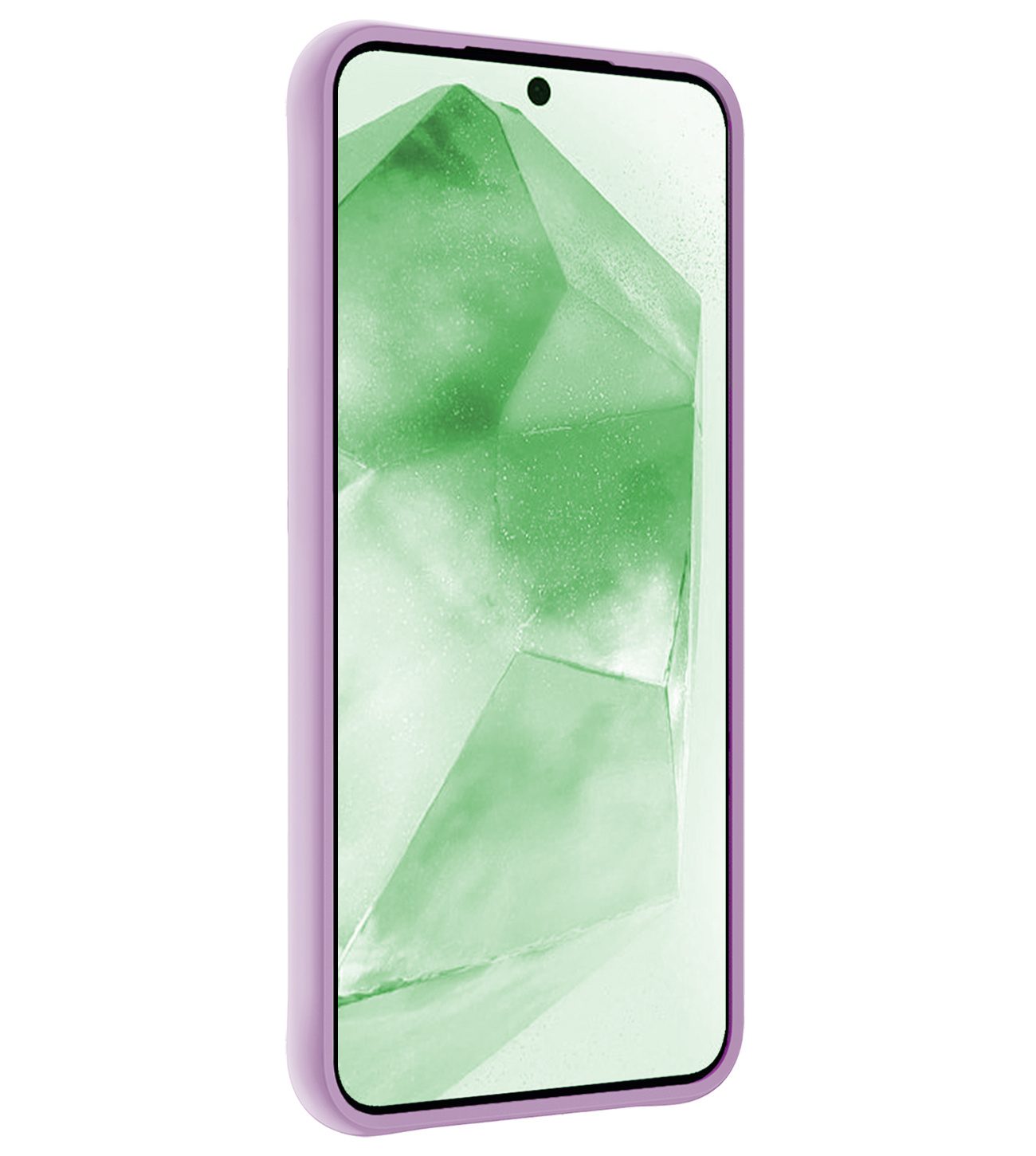 BASEY. Hoes Geschikt voor Samsung A55 Hoesje Siliconen Back Cover Case Met Screenprotector - Hoesje Geschikt voor Samsung Galaxy A55 Hoes Cover Hoesje - Lila