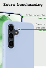 BASEY. Hoes Geschikt voor Samsung A55 Hoesje Siliconen Back Cover Case Met Screenprotector - Hoesje Geschikt voor Samsung Galaxy A55 Hoes Cover Hoesje - Lichtblauw