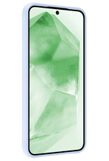 BASEY. Hoes Geschikt voor Samsung A55 Hoesje Siliconen Back Cover Case Met Screenprotector - Hoesje Geschikt voor Samsung Galaxy A55 Hoes Cover Hoesje - Lichtblauw