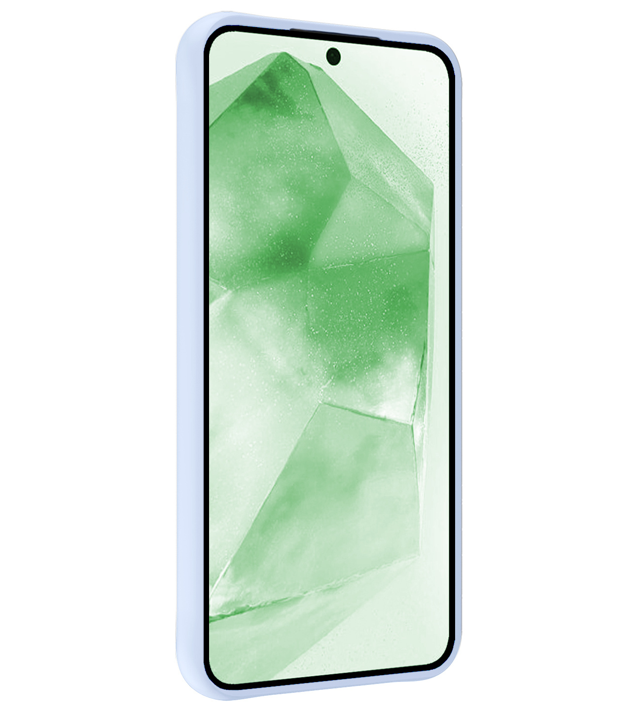 BASEY. Hoes Geschikt voor Samsung A55 Hoesje Siliconen Back Cover Case Met Screenprotector - Hoesje Geschikt voor Samsung Galaxy A55 Hoes Cover Hoesje - Lichtblauw