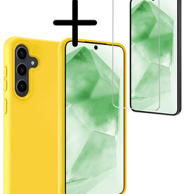 BASEY. BASEY. Samsung Galaxy A55 Hoesje Siliconen Met Screenprotector - Geel