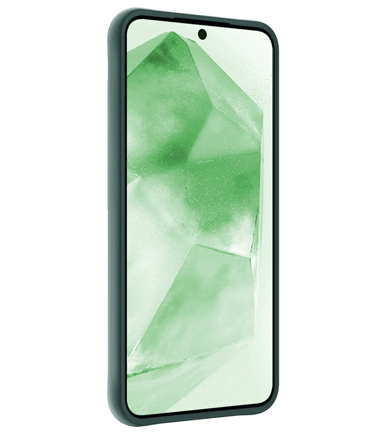 BASEY. Hoes Geschikt voor Samsung A55 Hoesje Siliconen Back Cover Case Met Screenprotector - Hoesje Geschikt voor Samsung Galaxy A55 Hoes Cover Hoesje - Donkergroen