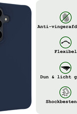 BASEY. Hoes Geschikt voor Samsung A55 Hoesje Siliconen Back Cover Case Met Screenprotector - Hoesje Geschikt voor Samsung Galaxy A55 Hoes Cover Hoesje - Donkerblauw
