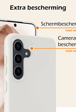 Nomfy Hoesje Geschikt voor Samsung A55 Hoesje Siliconen Cover Case Met 2x Screenprotector - Hoes Geschikt voor Samsung Galaxy A55 Hoes Back Case - Wit