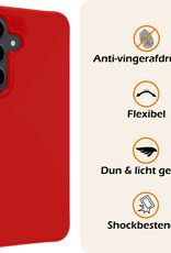 Nomfy Hoesje Geschikt voor Samsung A55 Hoesje Siliconen Cover Case Met 2x Screenprotector - Hoes Geschikt voor Samsung Galaxy A55 Hoes Back Case - Rood