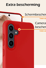 Nomfy Hoesje Geschikt voor Samsung A55 Hoesje Siliconen Cover Case Met 2x Screenprotector - Hoes Geschikt voor Samsung Galaxy A55 Hoes Back Case - Rood