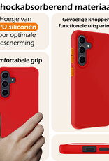 Nomfy Hoesje Geschikt voor Samsung A55 Hoesje Siliconen Cover Case Met 2x Screenprotector - Hoes Geschikt voor Samsung Galaxy A55 Hoes Back Case - Rood