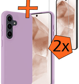 Nomfy Nomfy Samsung Galaxy A55 Hoesje Siliconen Met 2x Screenprotector - Lila