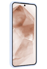 Nomfy Hoesje Geschikt voor Samsung A55 Hoesje Siliconen Cover Case Met 2x Screenprotector - Hoes Geschikt voor Samsung Galaxy A55 Hoes Back Case - Lichtblauw