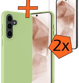 Nomfy Nomfy Samsung Galaxy A55 Hoesje Siliconen Met 2x Screenprotector - Groen