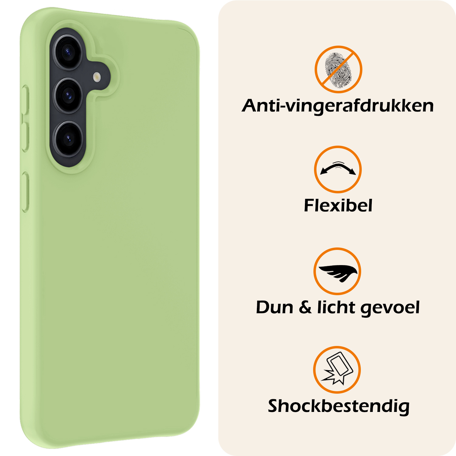 Nomfy Hoesje Geschikt voor Samsung A55 Hoesje Siliconen Cover Case Met 2x Screenprotector - Hoes Geschikt voor Samsung Galaxy A55 Hoes Back Case - Groen