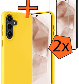 Nomfy Nomfy Samsung Galaxy A55 Hoesje Siliconen Met 2x Screenprotector - Geel