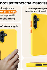 Nomfy Hoesje Geschikt voor Samsung A55 Hoesje Siliconen Cover Case Met 2x Screenprotector - Hoes Geschikt voor Samsung Galaxy A55 Hoes Back Case - Geel