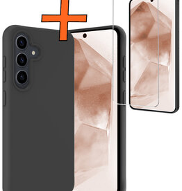 Nomfy Nomfy Samsung Galaxy A55 Hoesje Siliconen Met Screenprotector - Zwart