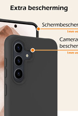 Nomfy Hoesje Geschikt voor Samsung A55 Hoesje Siliconen Cover Case Met Screenprotector - Hoes Geschikt voor Samsung Galaxy A55 Hoes Back Case - Zwart