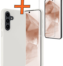 Nomfy Nomfy Samsung Galaxy A55 Hoesje Siliconen Met Screenprotector - Wit
