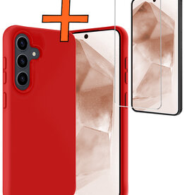 Nomfy Nomfy Samsung Galaxy A55 Hoesje Siliconen Met Screenprotector - Rood