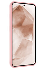 Nomfy Hoesje Geschikt voor Samsung A55 Hoesje Siliconen Cover Case Met Screenprotector - Hoes Geschikt voor Samsung Galaxy A55 Hoes Back Case - Lichtroze