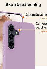 Nomfy Hoesje Geschikt voor Samsung A55 Hoesje Siliconen Cover Case Met Screenprotector - Hoes Geschikt voor Samsung Galaxy A55 Hoes Back Case - Lila