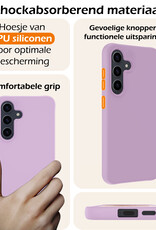 Nomfy Hoesje Geschikt voor Samsung A55 Hoesje Siliconen Cover Case Met Screenprotector - Hoes Geschikt voor Samsung Galaxy A55 Hoes Back Case - Lila