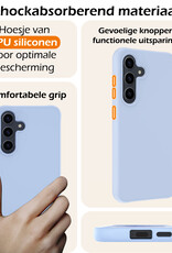 Nomfy Hoesje Geschikt voor Samsung A55 Hoesje Siliconen Cover Case Met Screenprotector - Hoes Geschikt voor Samsung Galaxy A55 Hoes Back Case - Lichtblauw