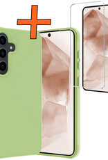 Nomfy Hoesje Geschikt voor Samsung A55 Hoesje Siliconen Cover Case Met Screenprotector - Hoes Geschikt voor Samsung Galaxy A55 Hoes Back Case - Groen