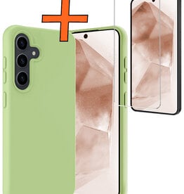 Nomfy Nomfy Samsung Galaxy A55 Hoesje Siliconen Met Screenprotector - Groen