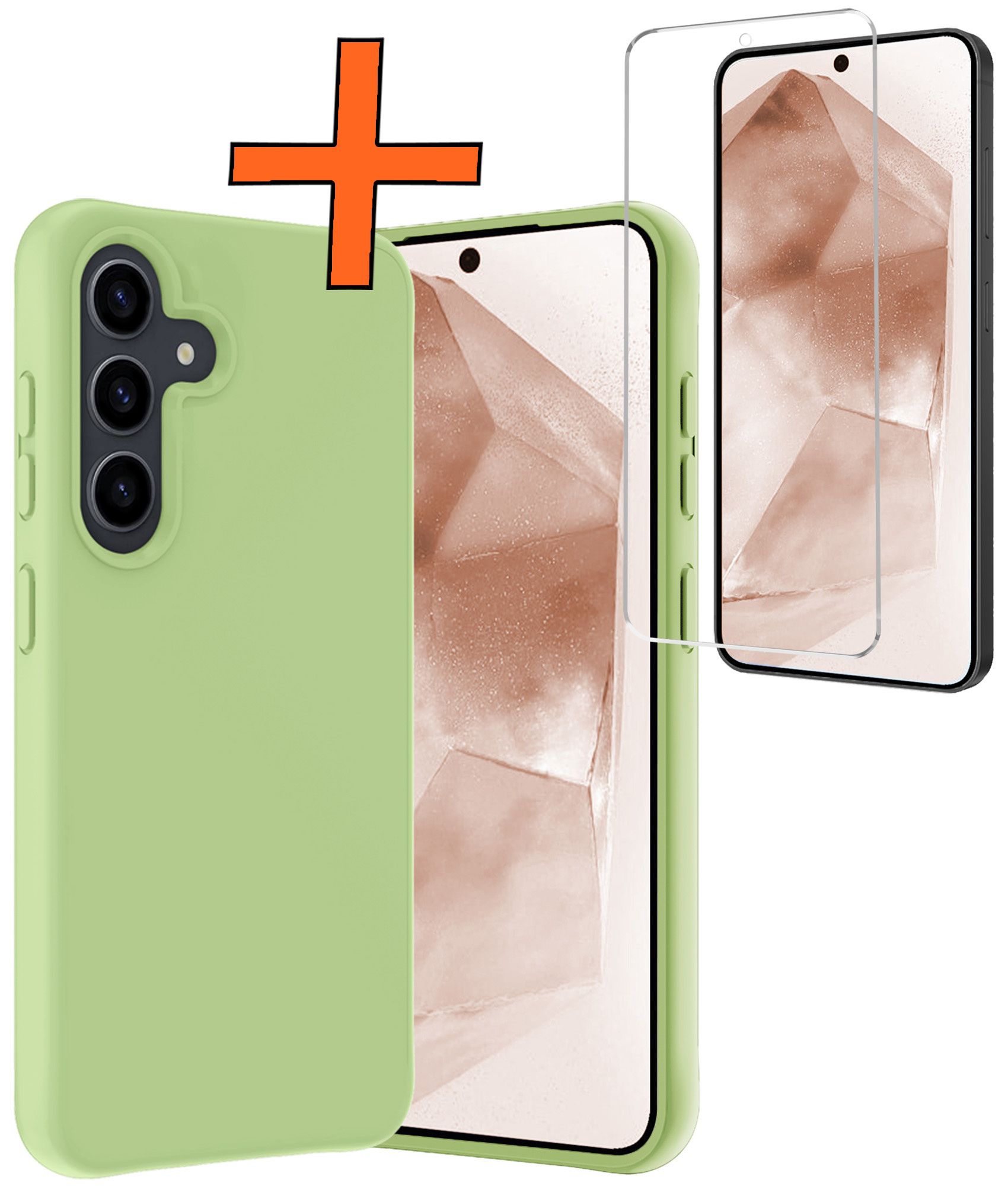 Nomfy Hoesje Geschikt voor Samsung A55 Hoesje Siliconen Cover Case Met Screenprotector - Hoes Geschikt voor Samsung Galaxy A55 Hoes Back Case - Groen